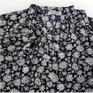 Vineyard Vines Girls‎ Floral Blouse Navy White Long Sleeve M (10–12) Preppy